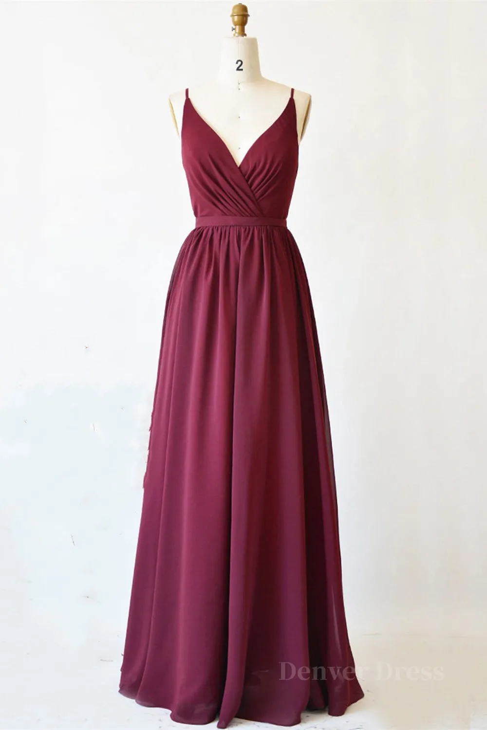 A Line V Neck Burgundy Long Prom Dress with Lace Back V Neck Burgundy Formal Evening Dress Burgundy Bridesmaid Dress