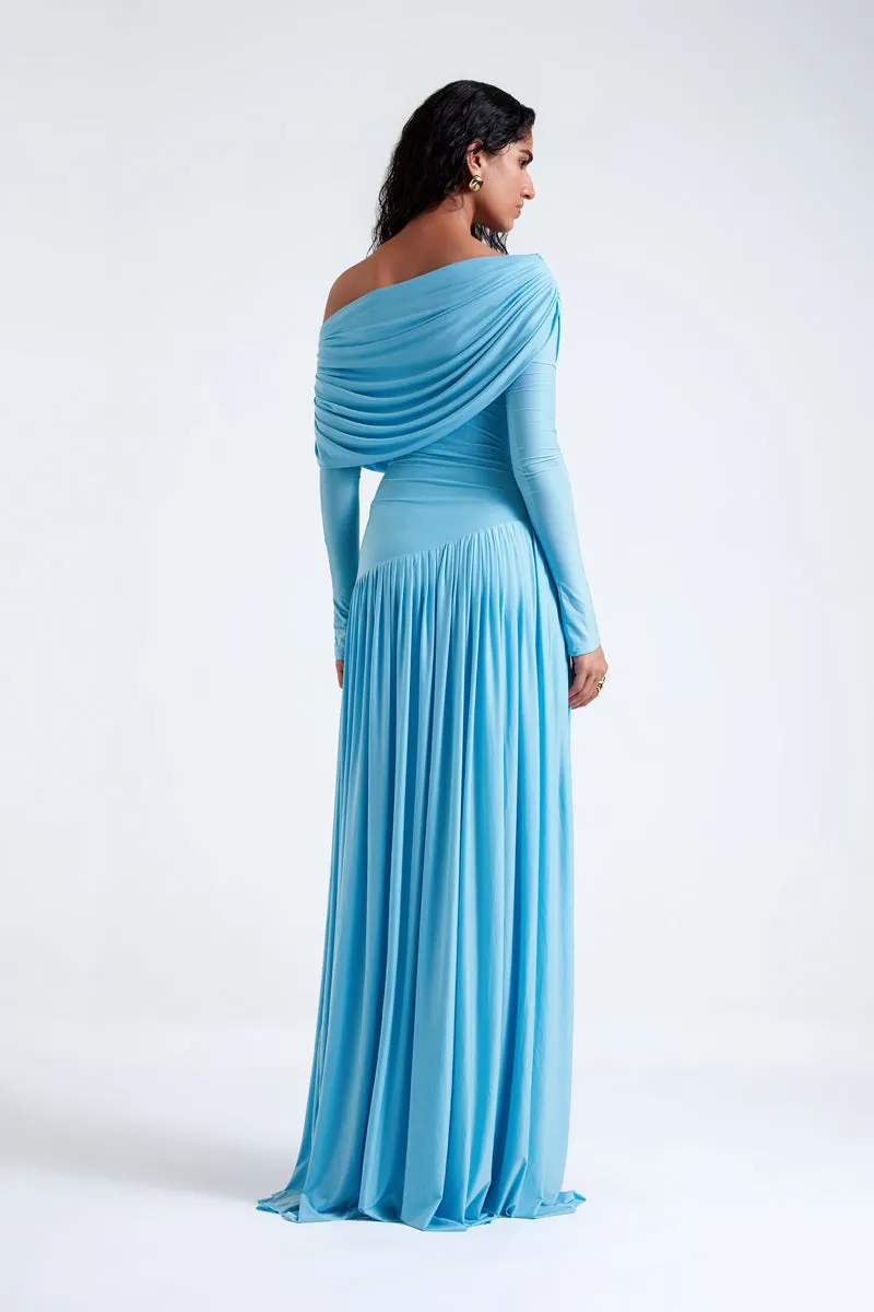 ANNIE TROPICAL BLUE GOWN