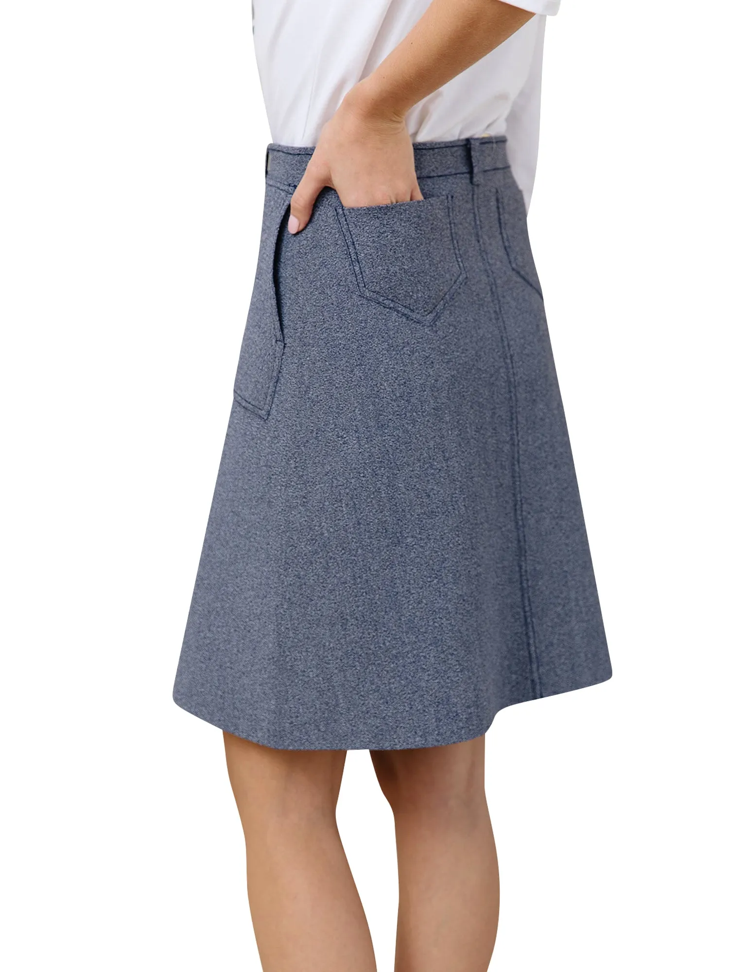 Apparalel A-Line Knit Pocket Skirt