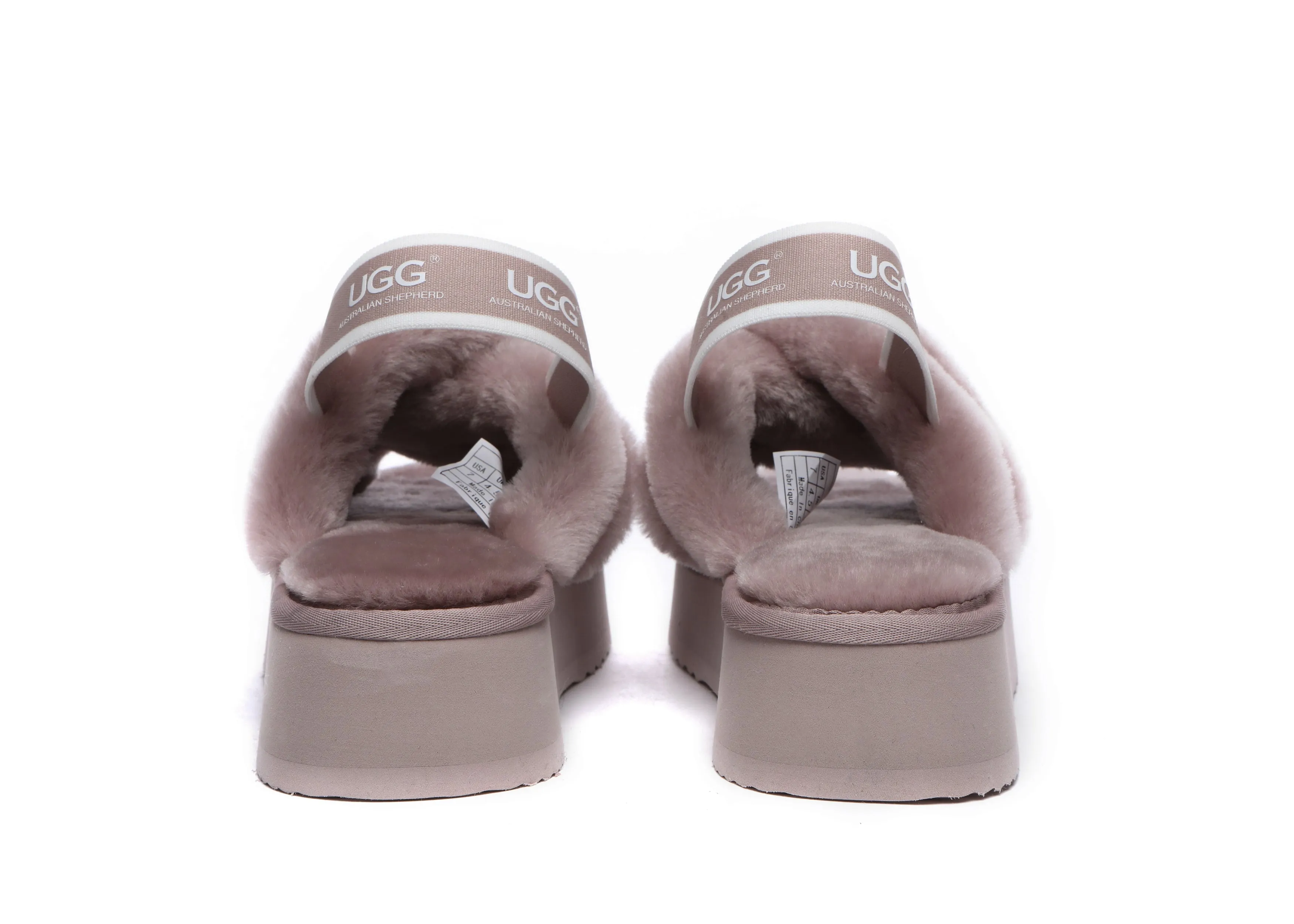 AUSTRALIAN SHEPHERD® UGG Women Crossover Platform Fluffy Slides Aditi