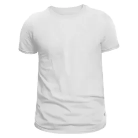 Basic Tee Shirt White Casual Unisex, Cotton, Short Sleeve