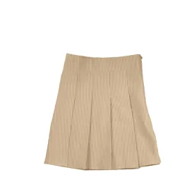 Belati Beige Seersucker Pleated Skirt (BSK599)