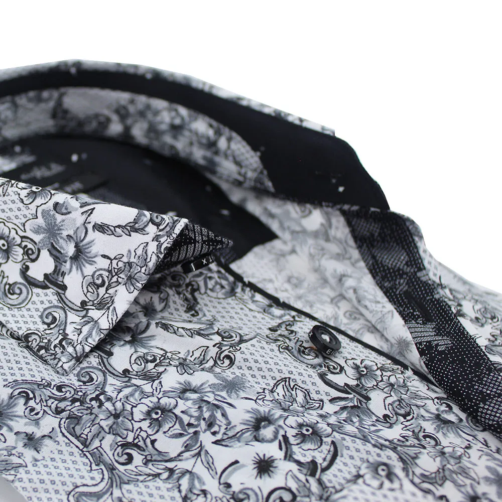 Black French Baroque Button Down Shirt