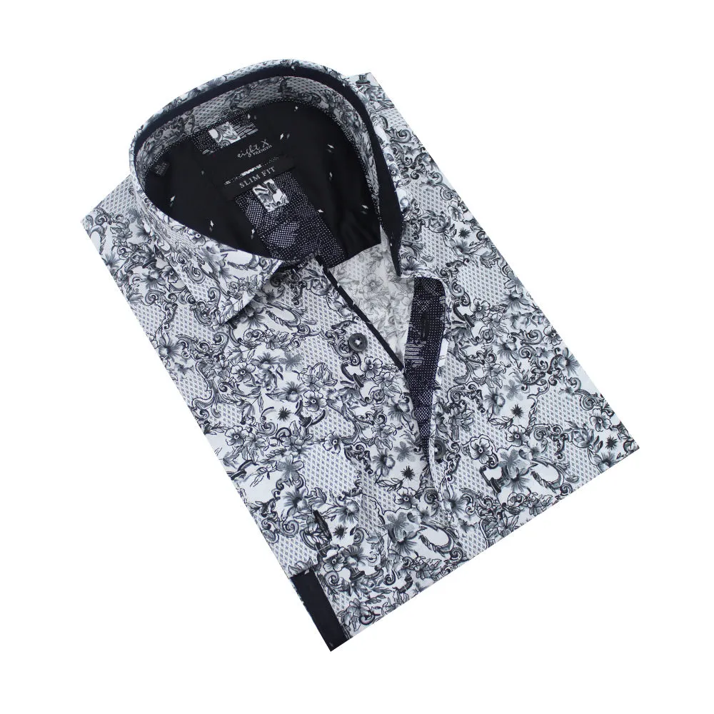 Black French Baroque Button Down Shirt