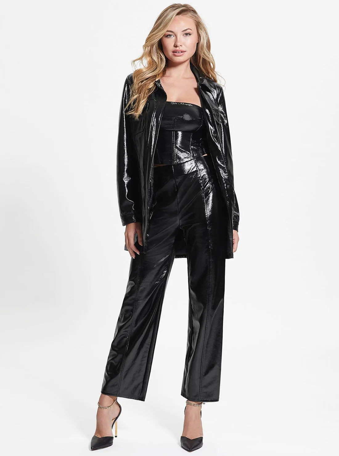 Black Monica Faux Leather Pants