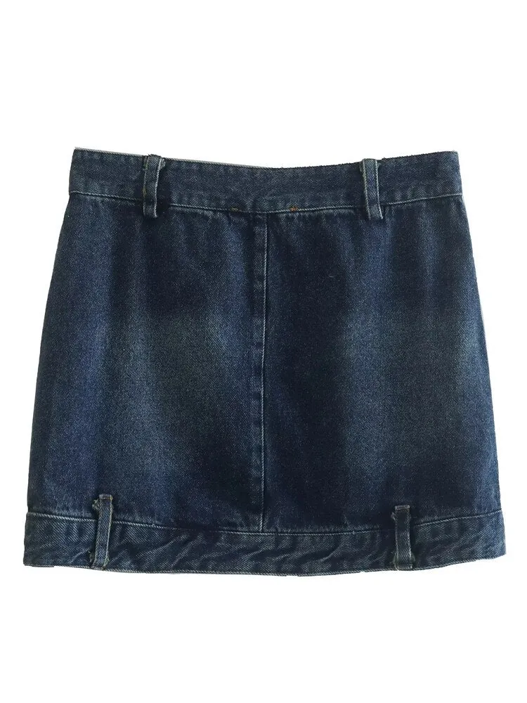 Blue Denim Skirts Woman High Waist Mini Skirt Women Streetwear Short Women's Skirts  Casual Jean Skirt