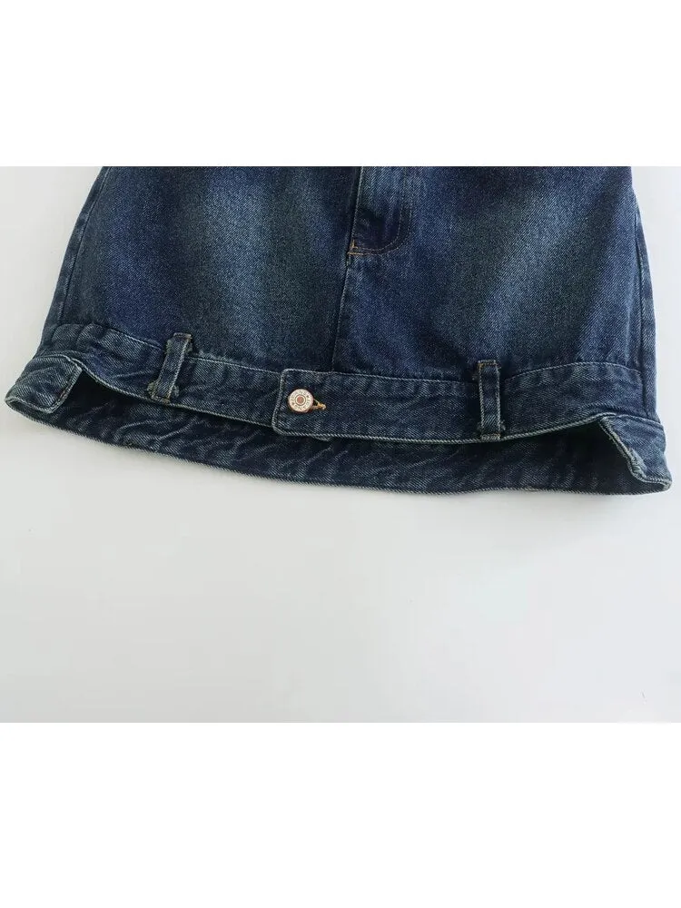 Blue Denim Skirts Woman High Waist Mini Skirt Women Streetwear Short Women's Skirts  Casual Jean Skirt