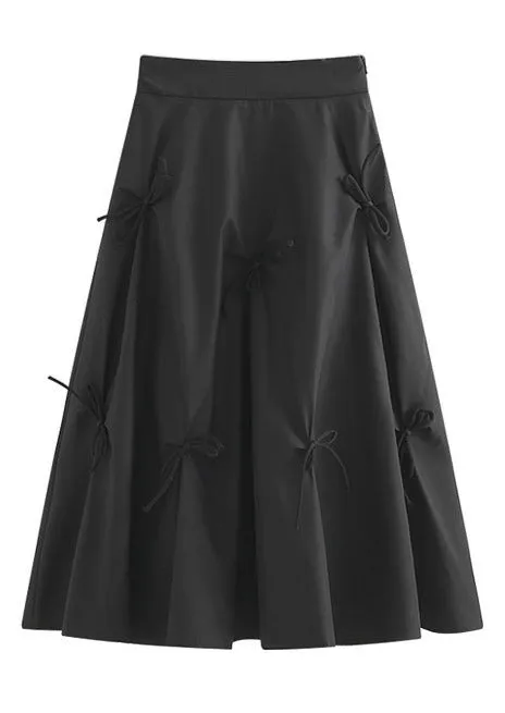 BOW PRESS SKIRT HIGH WAIST A LINE SKIRT