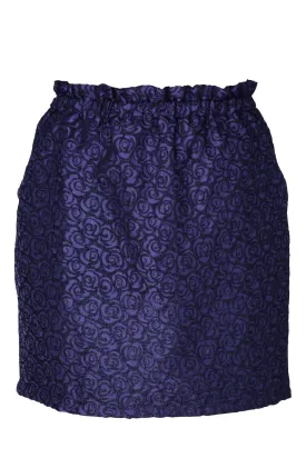 C BLOCK ROSALINE Black Purple Brocade Skirt