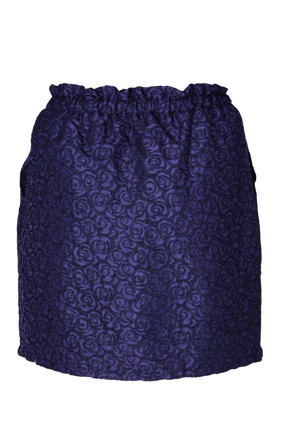 C BLOCK ROSALINE Black Purple Brocade Skirt