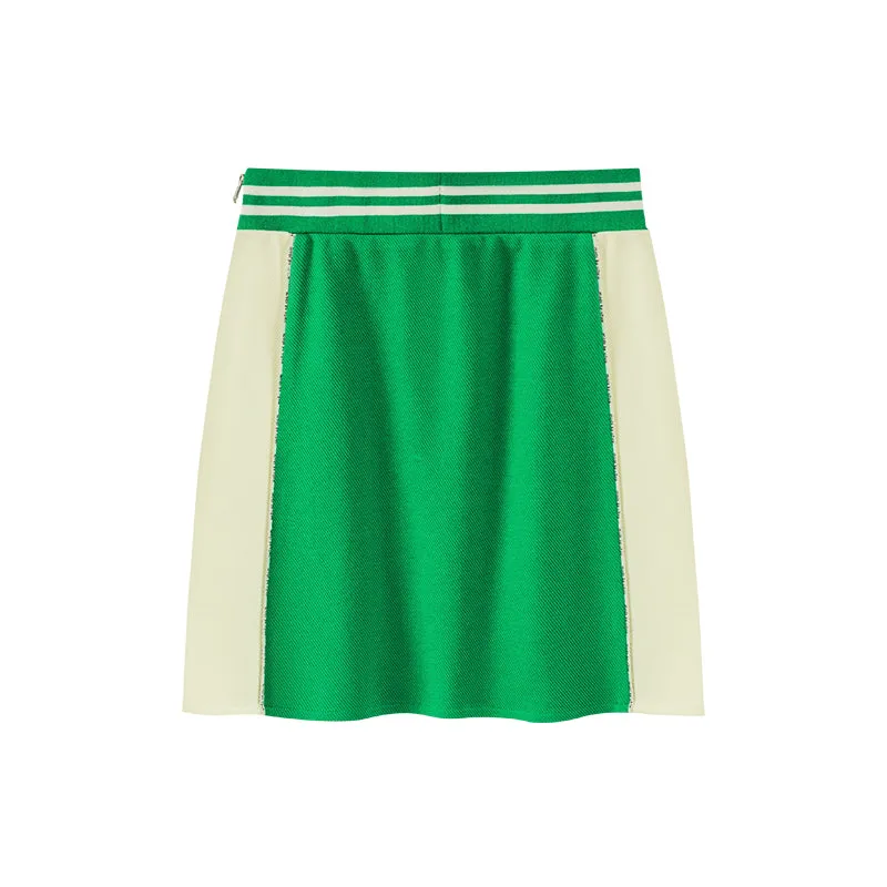 Chuu Fashion Two-Toned High Waist Skirt