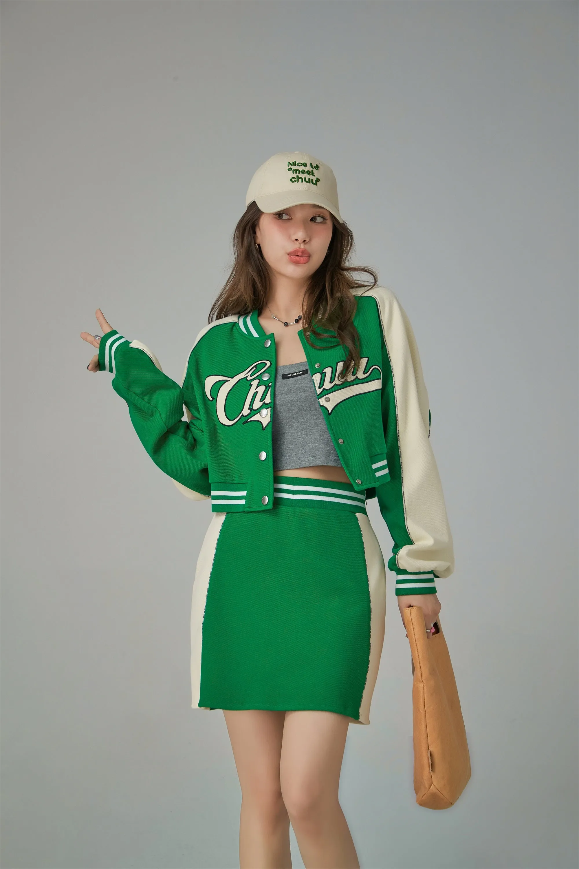 Chuu Fashion Two-Toned High Waist Skirt