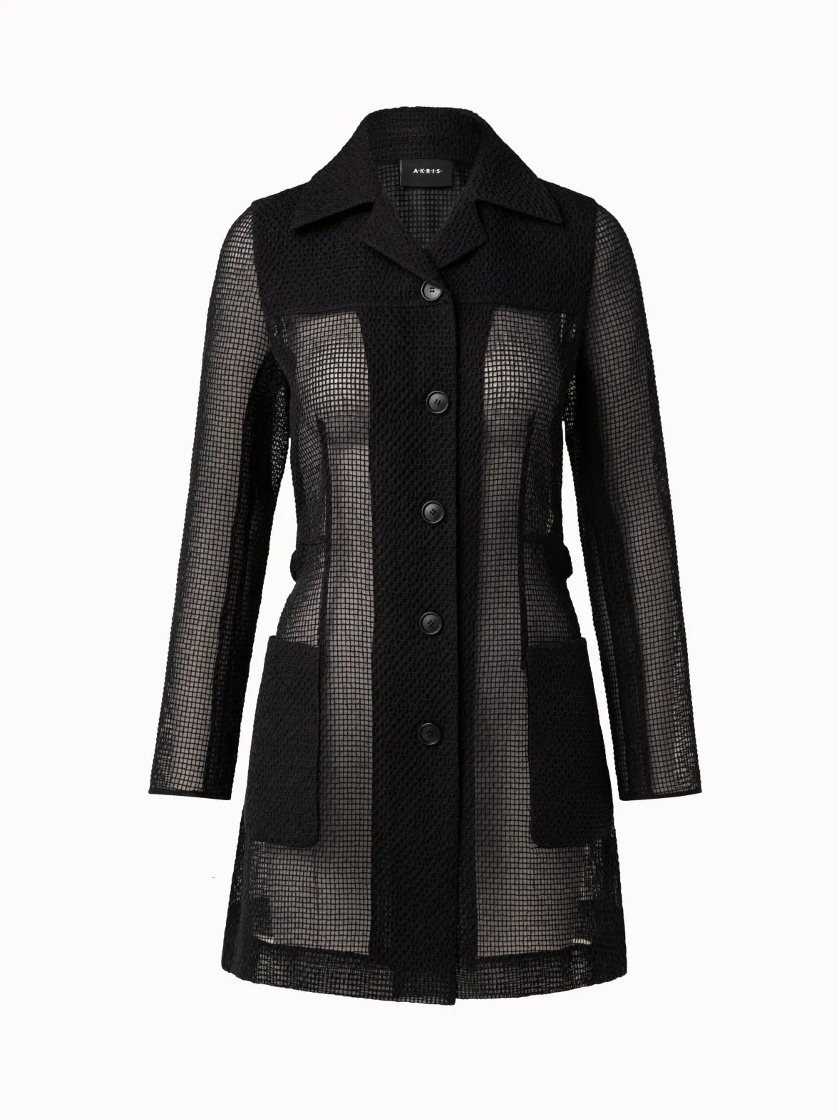 Cotton Techno Grid Short Coat