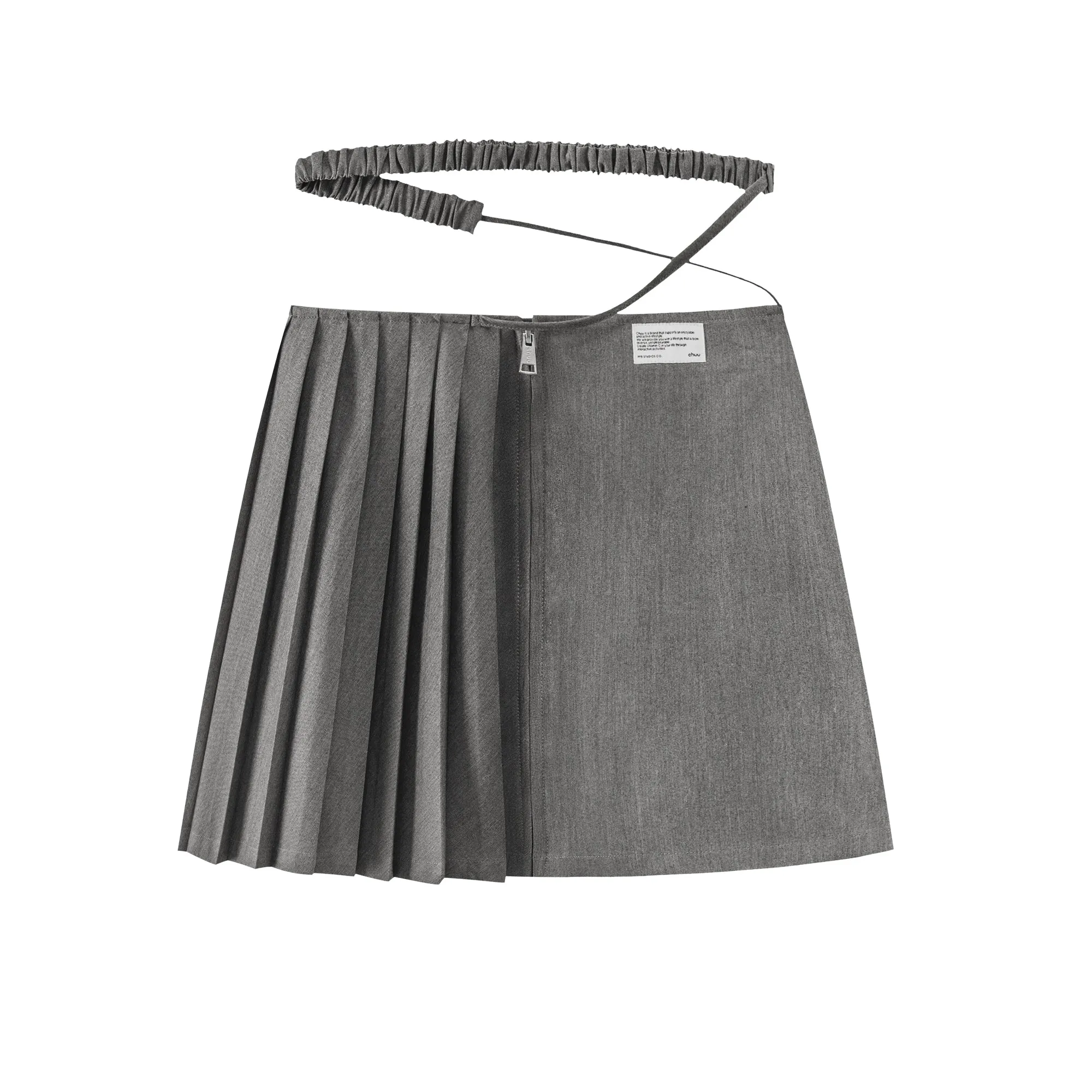 Criss Cross High Waist Pleated Skirt