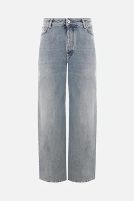 denim high-waisted jeans