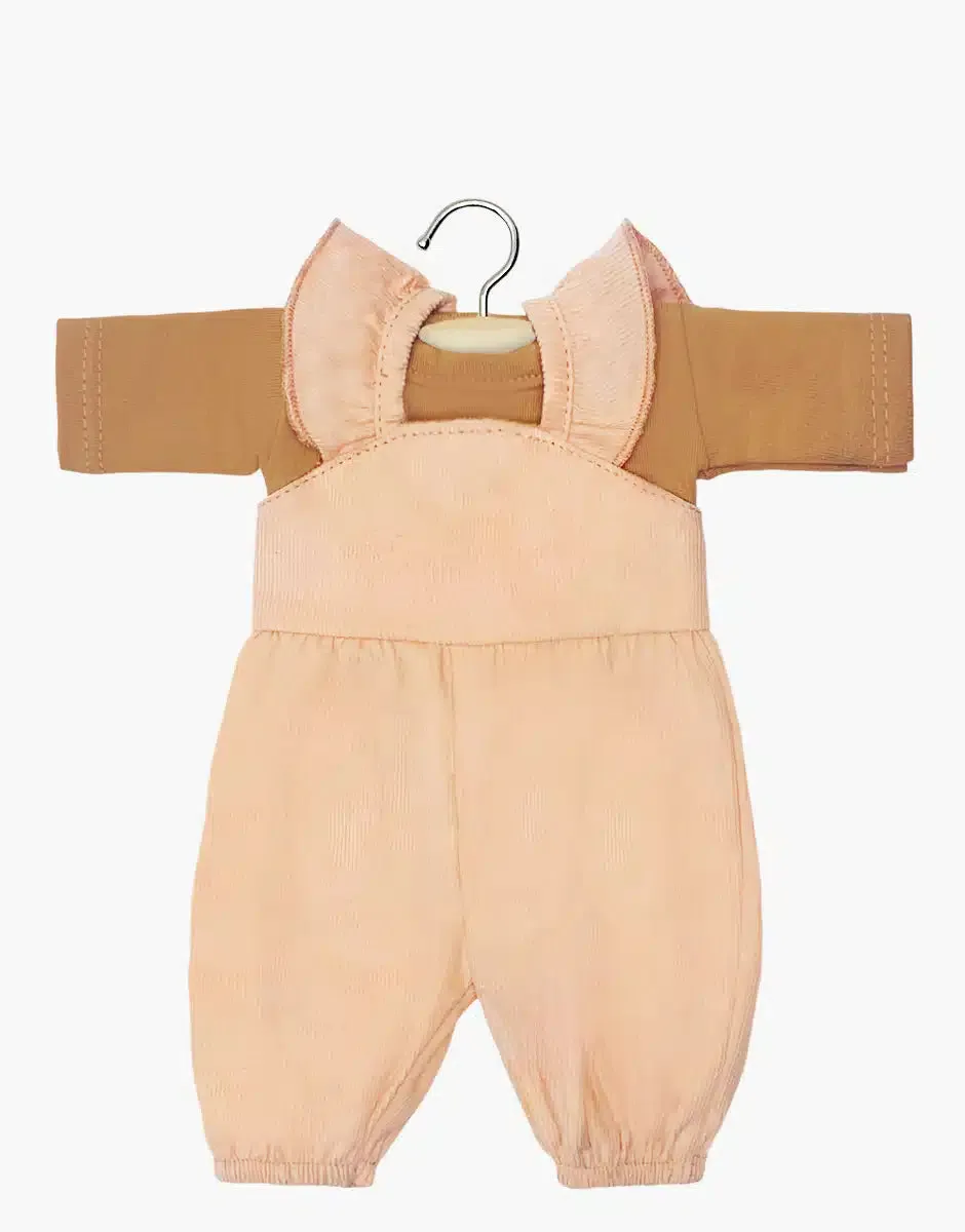 Doll Clothing ''Claudie Overalls, Salmon and Brown Sugar'' 34 & 37cm dolls