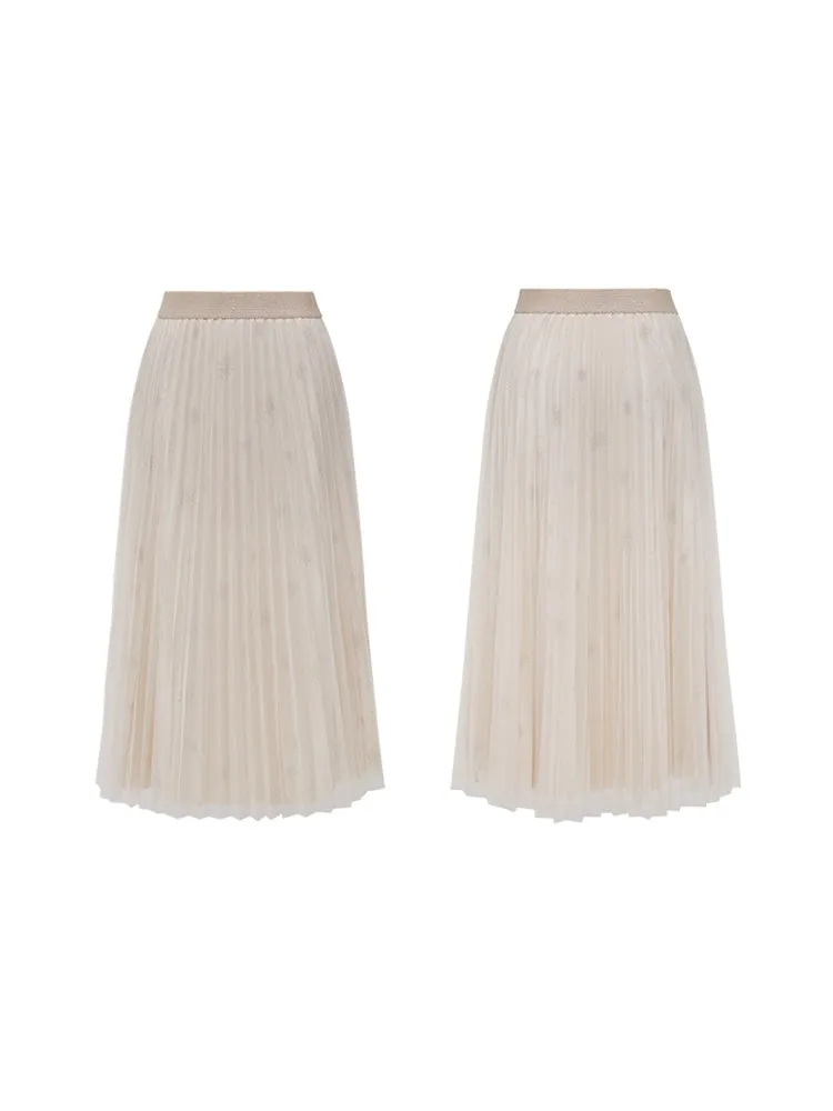 EP YAYING Mesh Tulle Midi Skirt