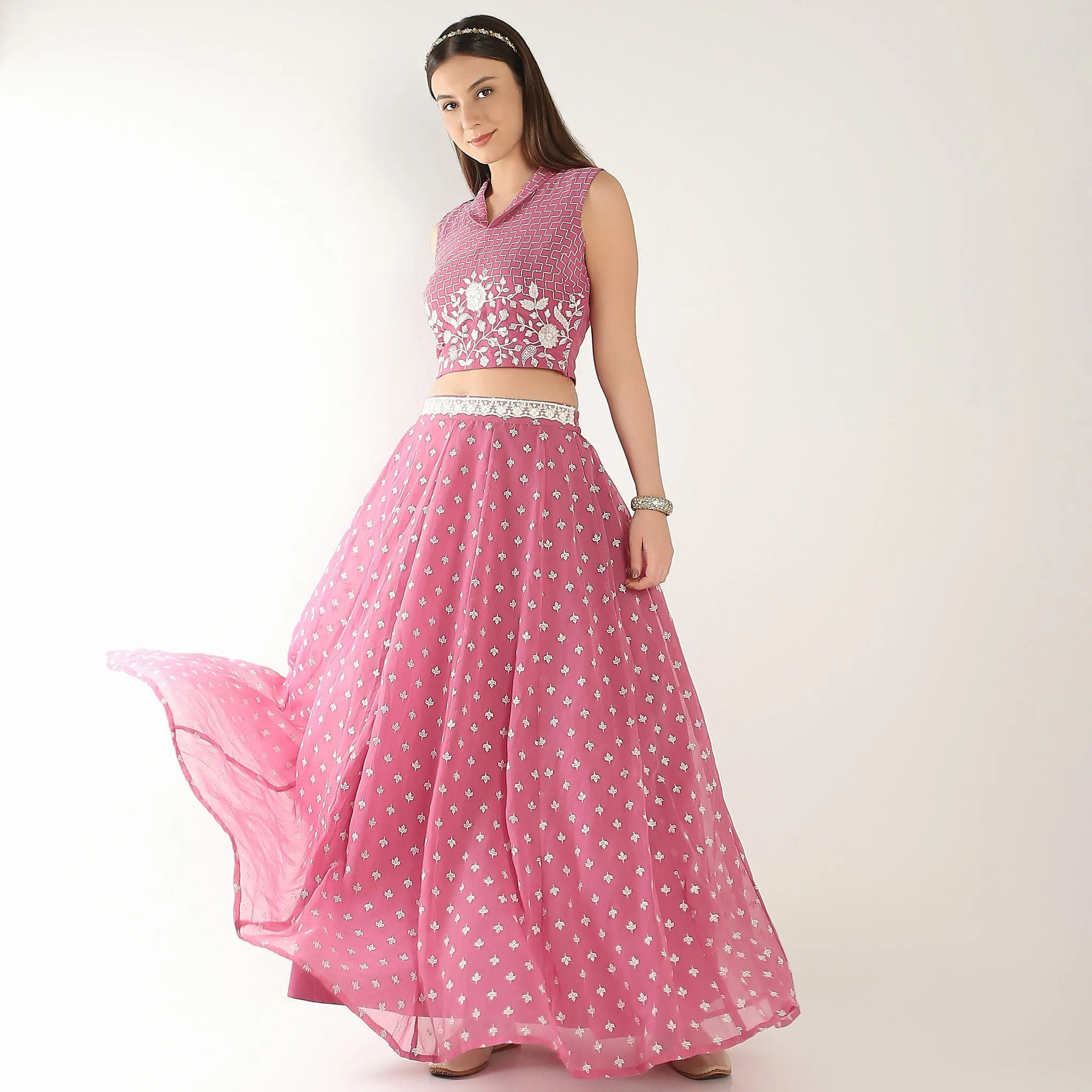 Flare Fit Printed A-Line Skirt