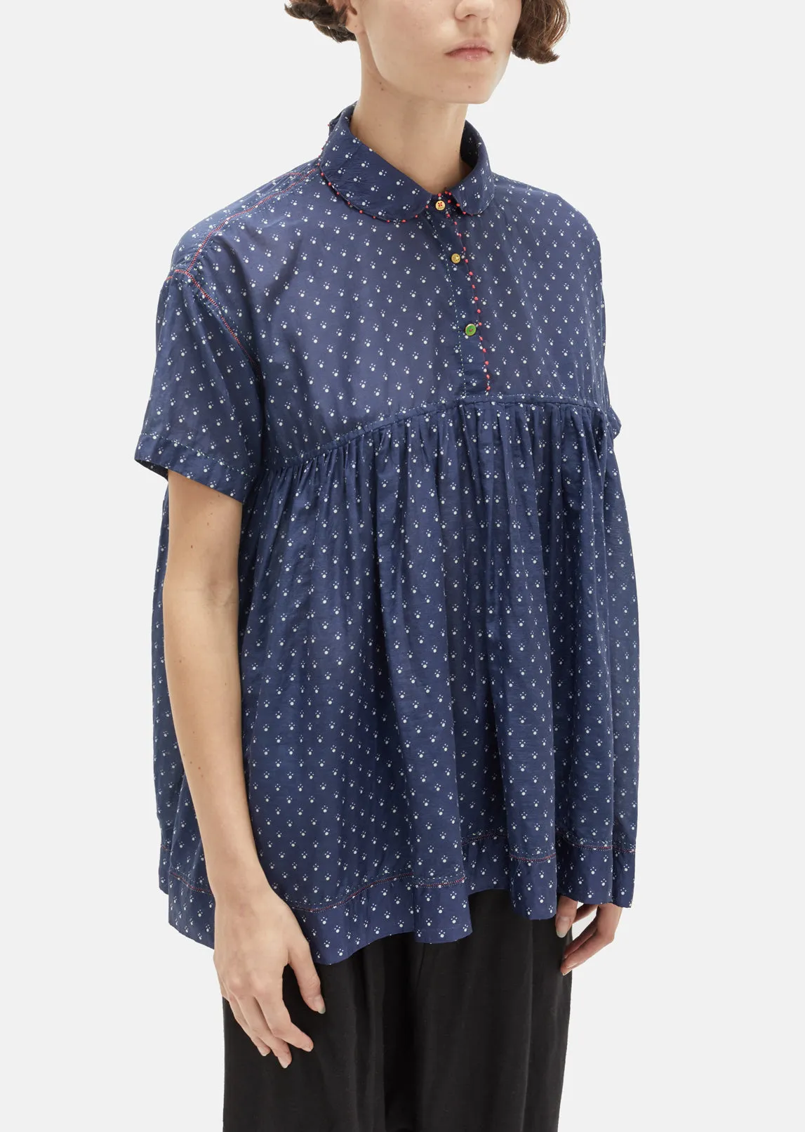 Floral Printed Cotton Silk Top