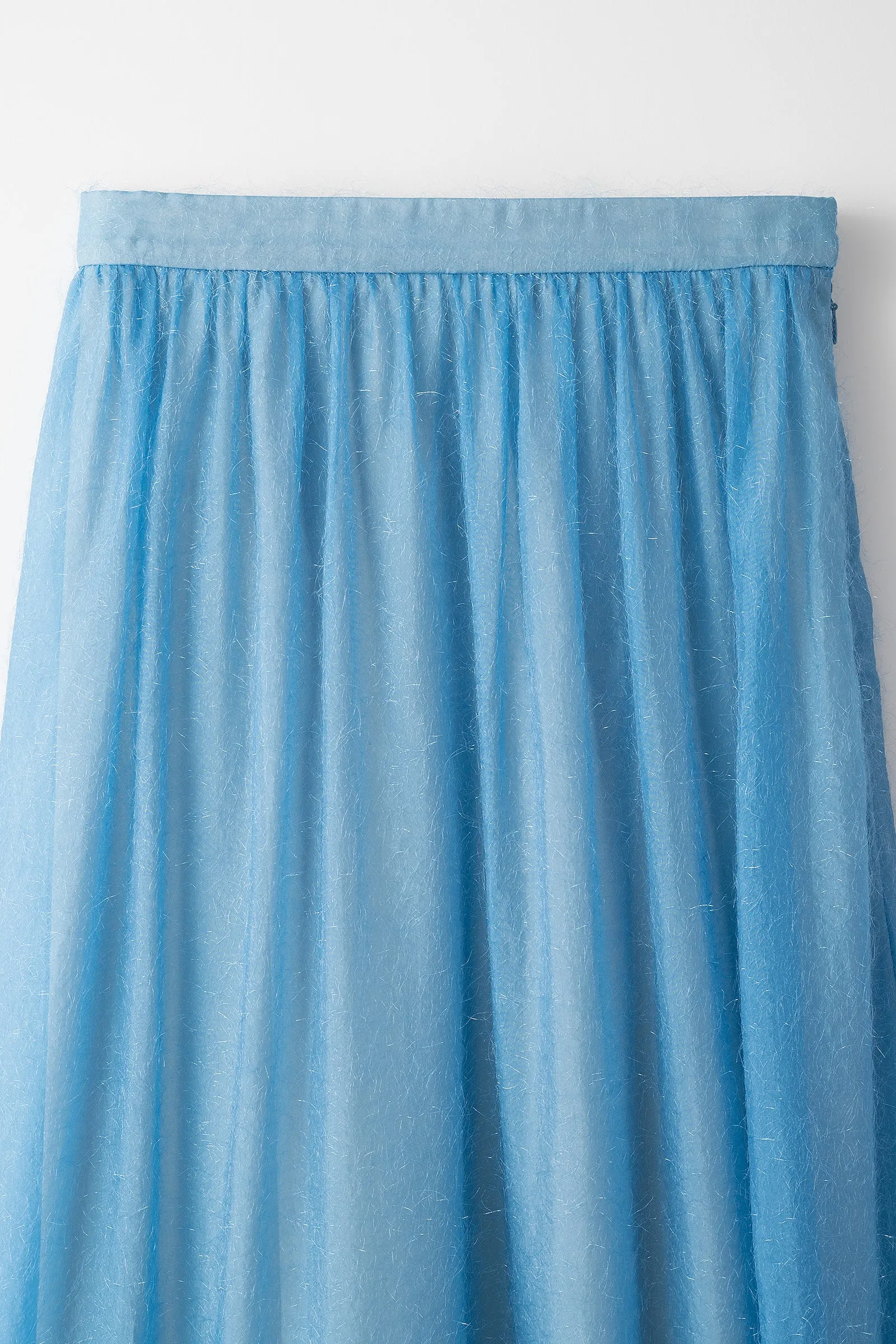 Fluffy jacquard skirt (Light blue)