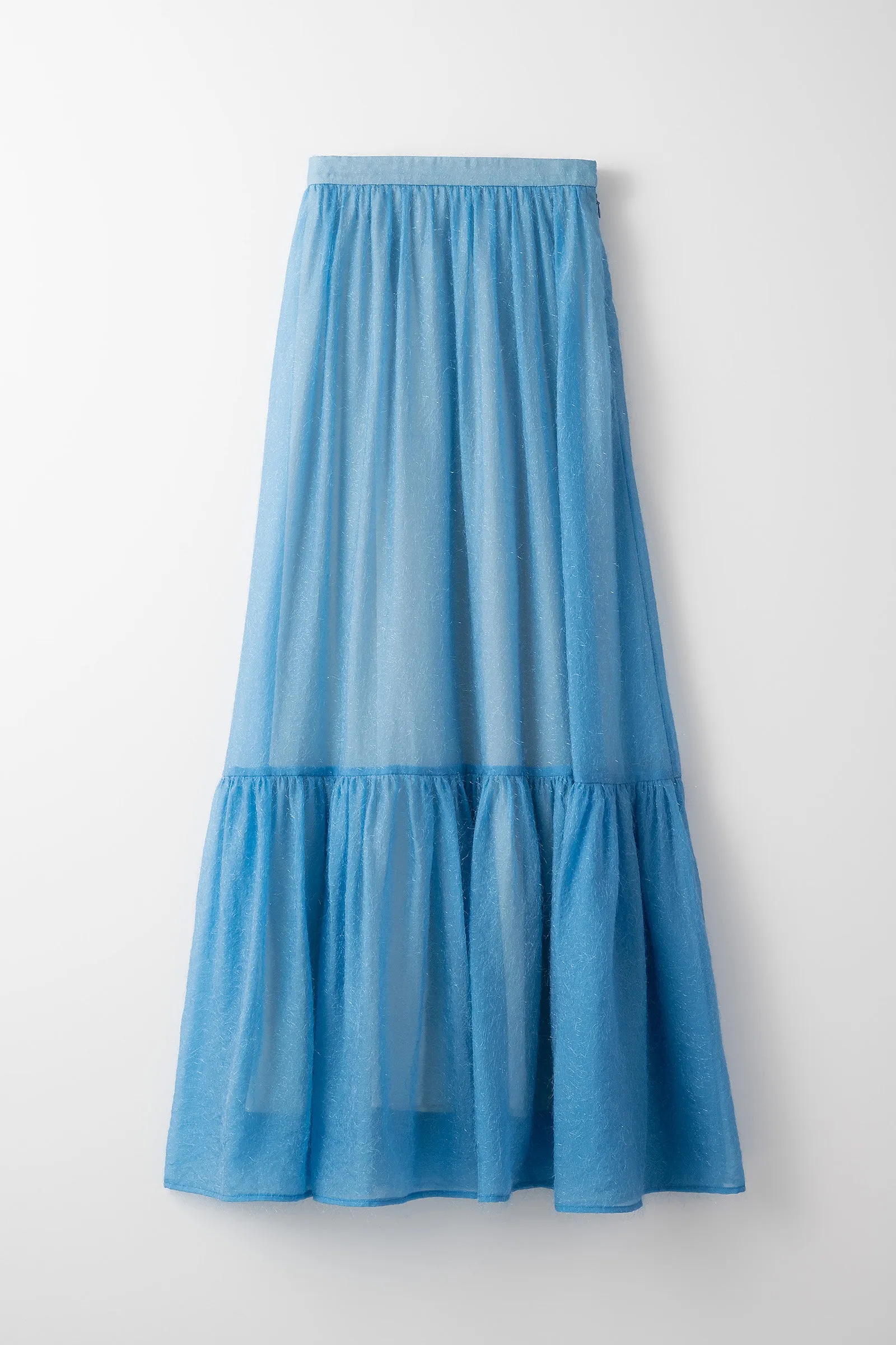 Fluffy jacquard skirt (Light blue)