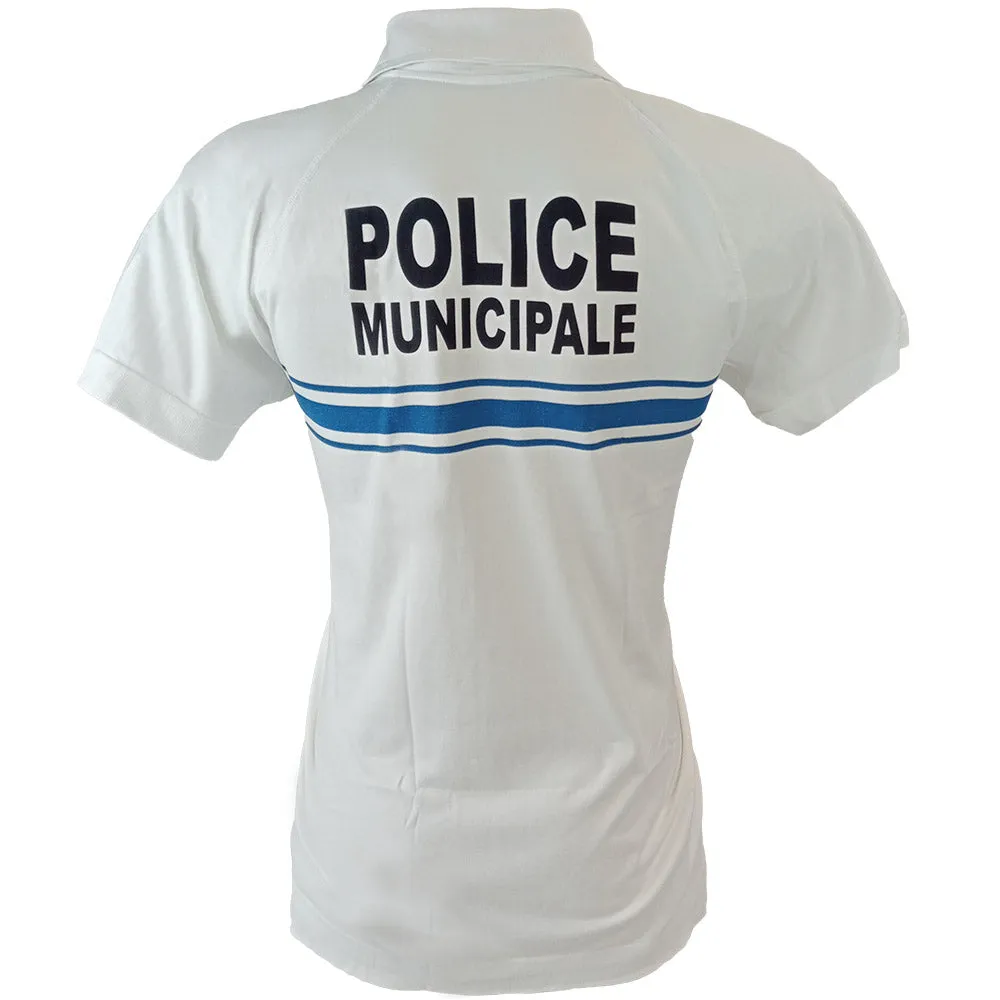 French Police Stretch Polo Shirt - White