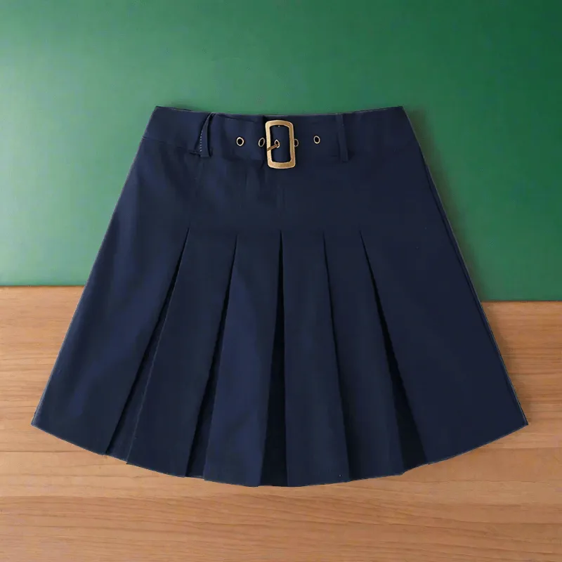 Girls Back To School Uniform Pleated Scooter Skirt