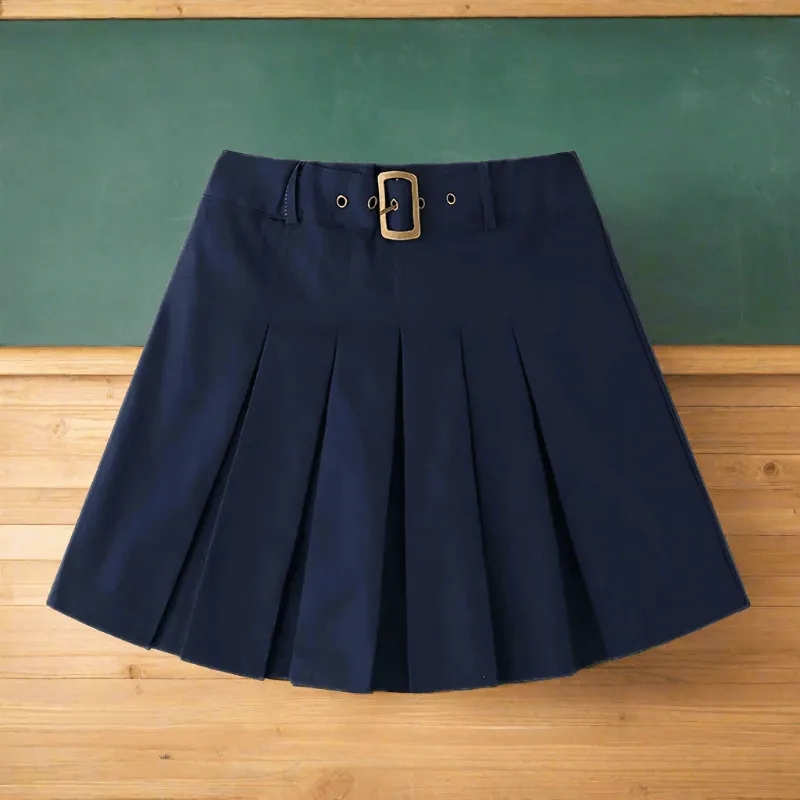 Girls Back To School Uniform Pleated Scooter Skirt