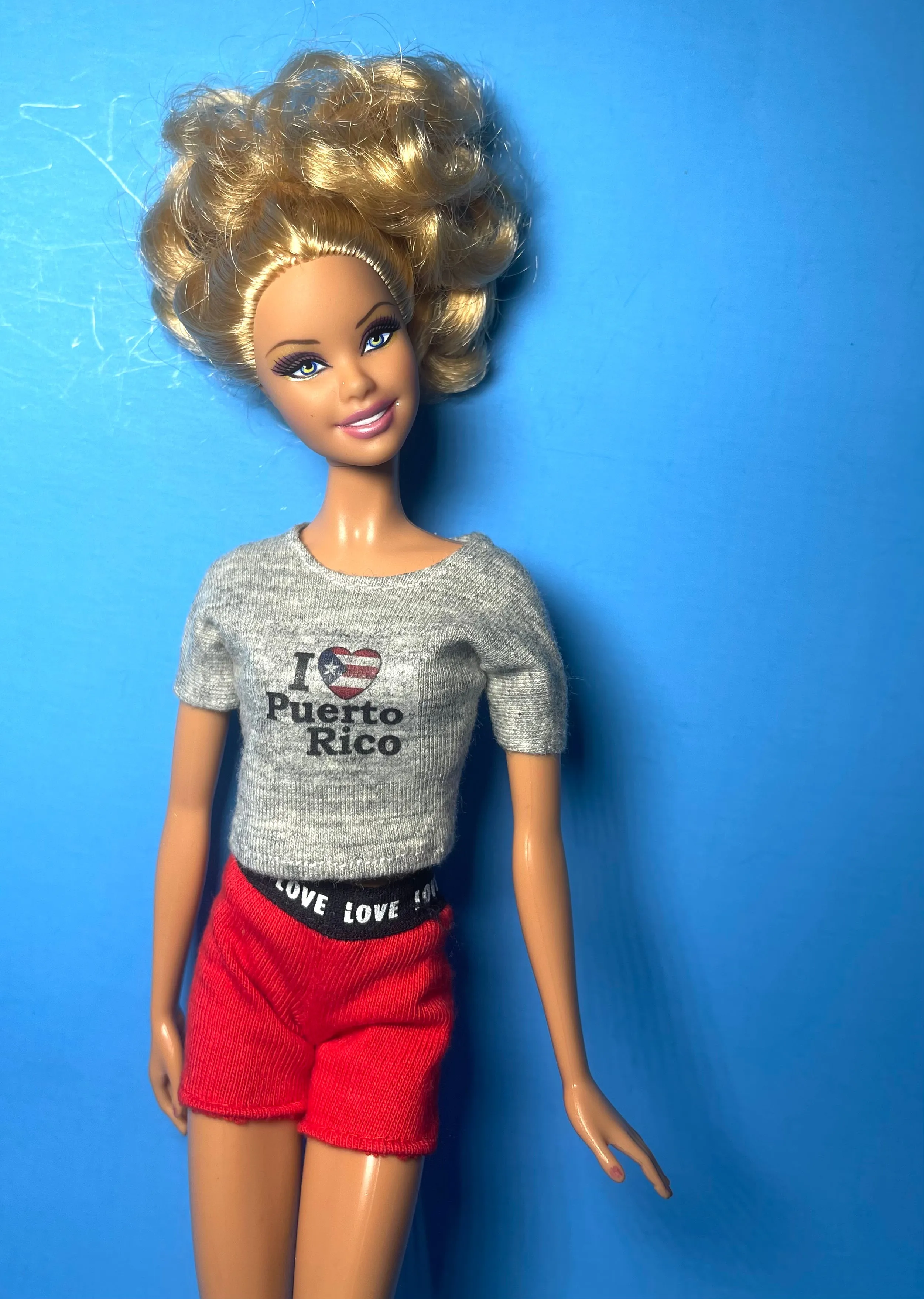 Grey Barbie Doll T shirt “I Love Puerto Rico”