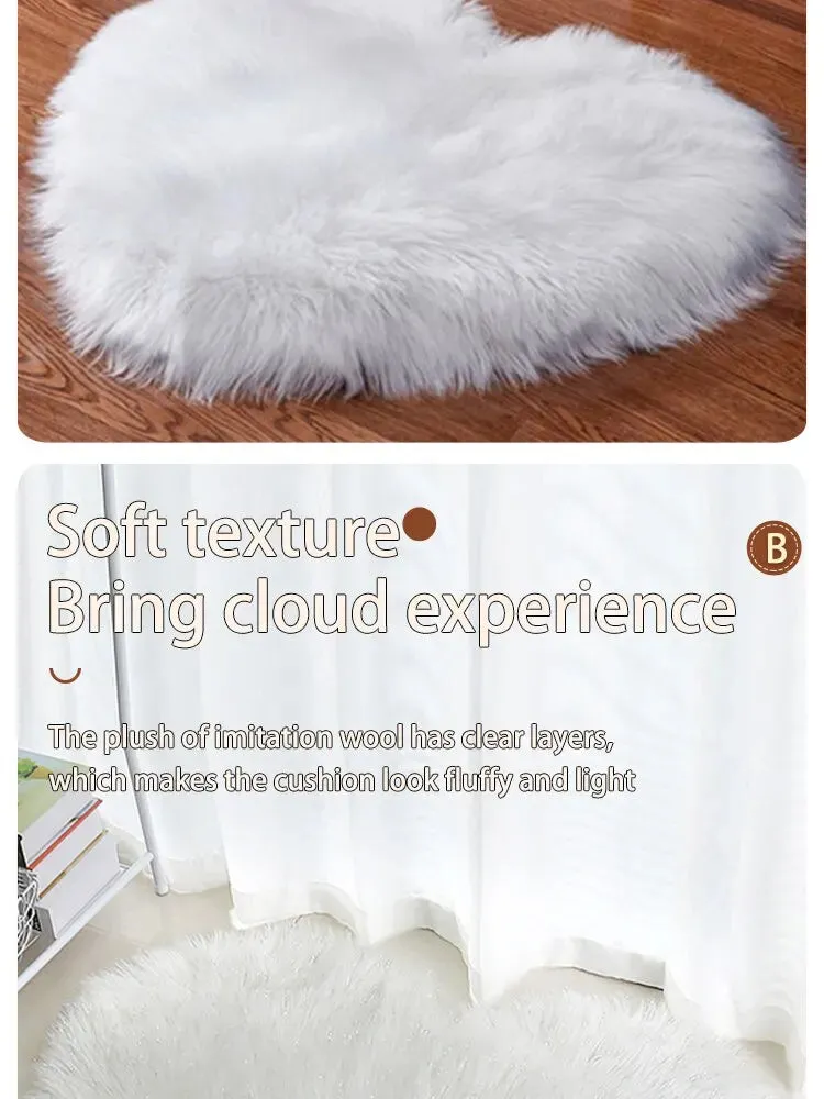 Heart Shaped Fluffy Carpet