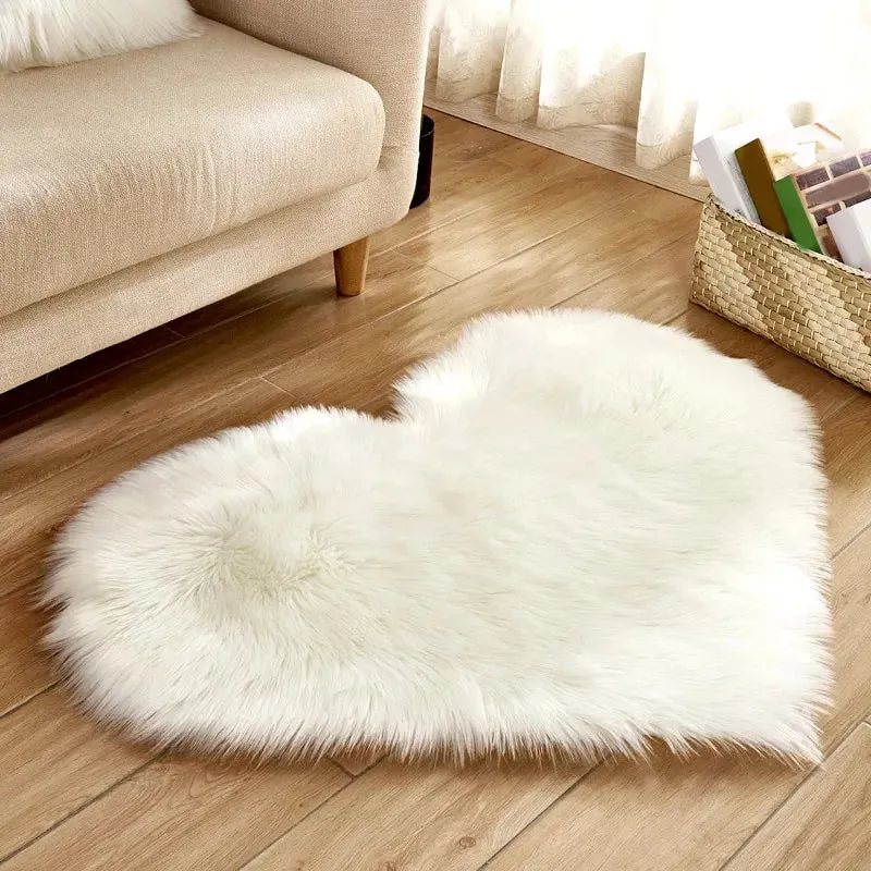 Heart Shaped Fluffy Carpet