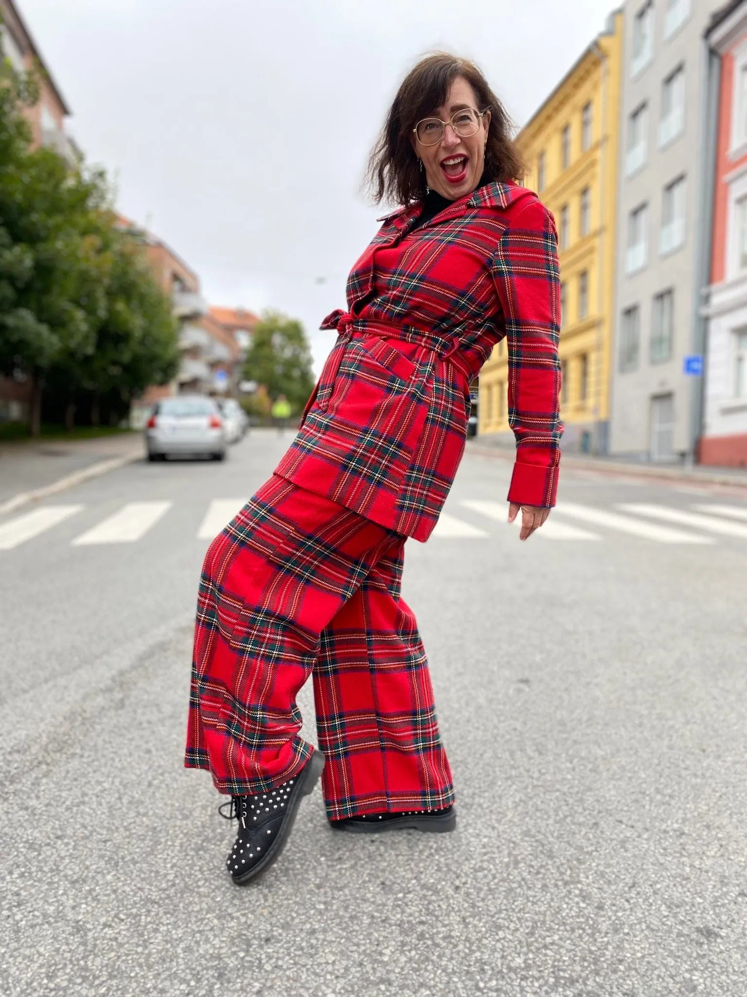 Hepburn Pants - bukse med høyt liv - tartan