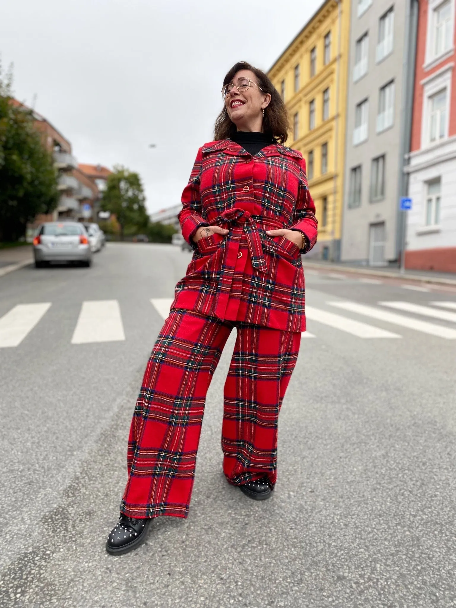 Hepburn Pants - bukse med høyt liv - tartan