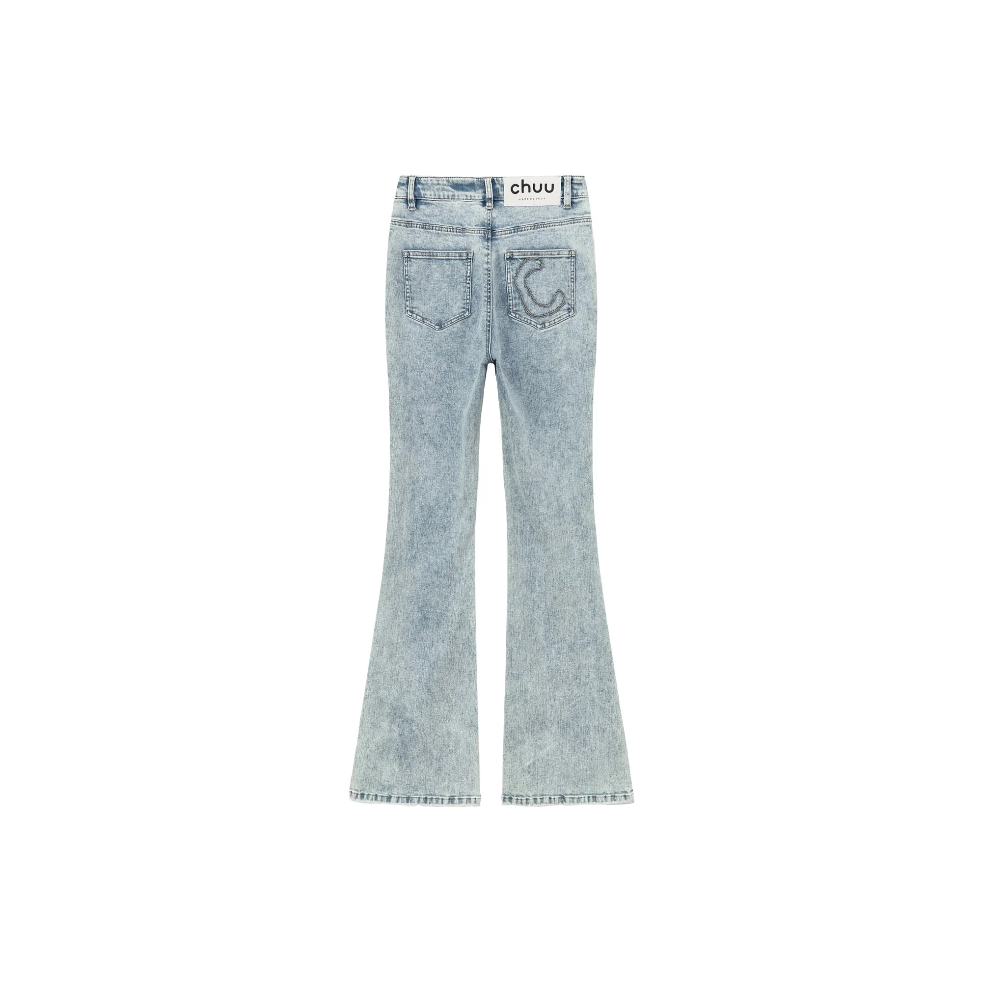 High Waisted Washed Bootcut Jeans