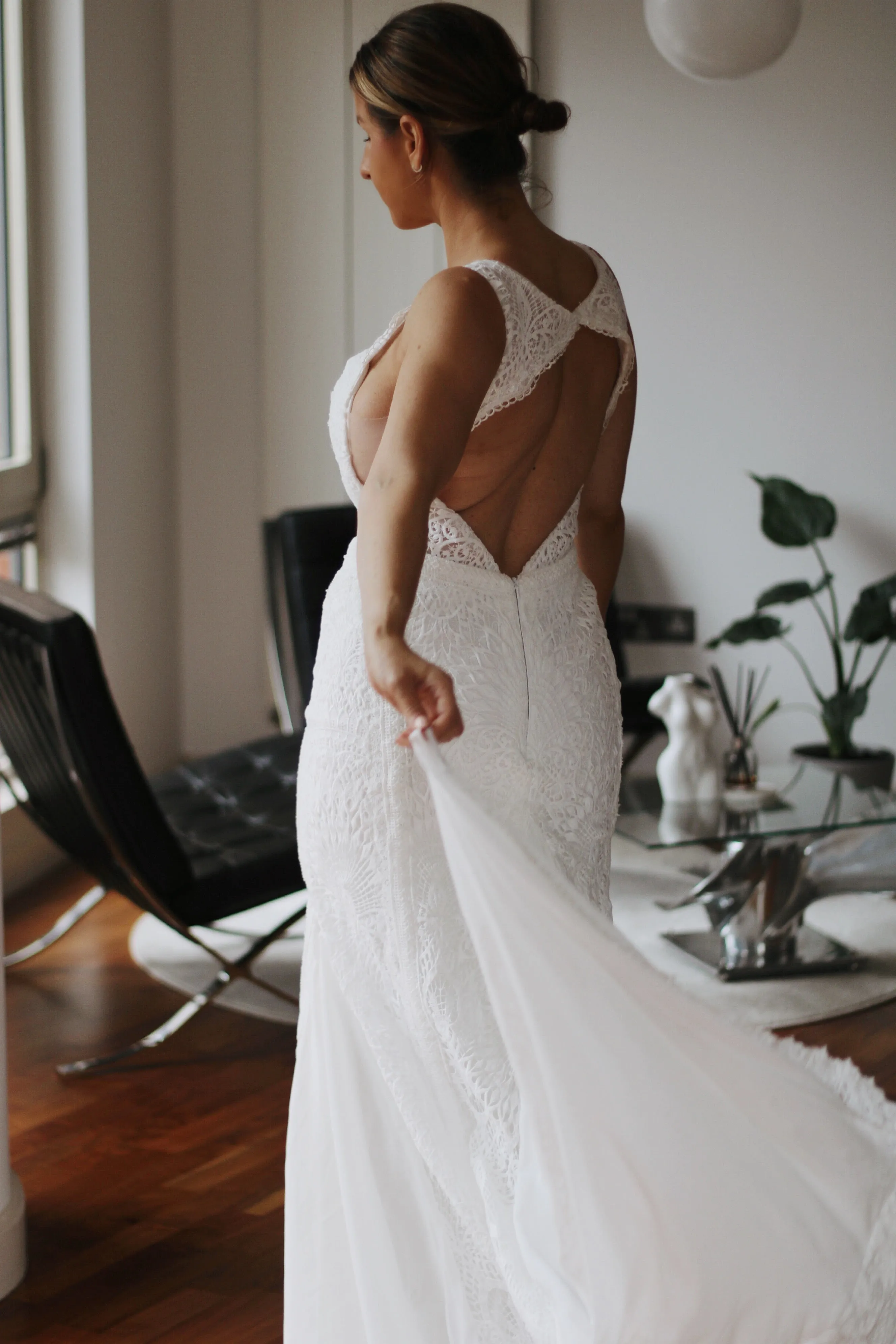 Klara Boho Bridal Gown in Off White