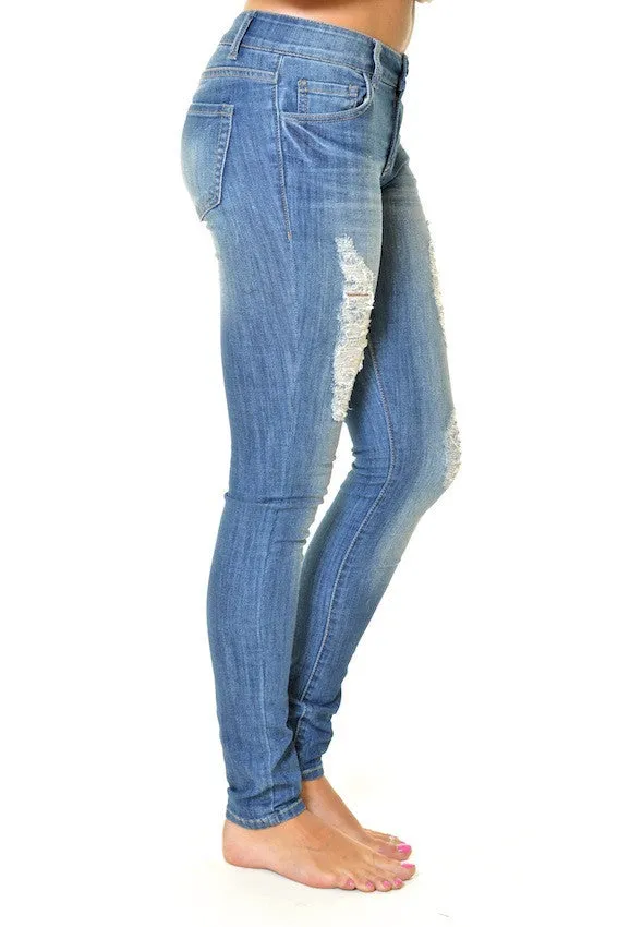 Like A Dream Jeans - Light Destroyed Denim