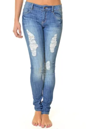 Like A Dream Jeans - Light Destroyed Denim