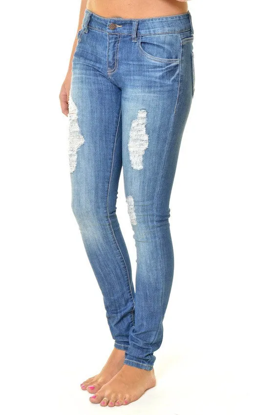 Like A Dream Jeans - Light Destroyed Denim