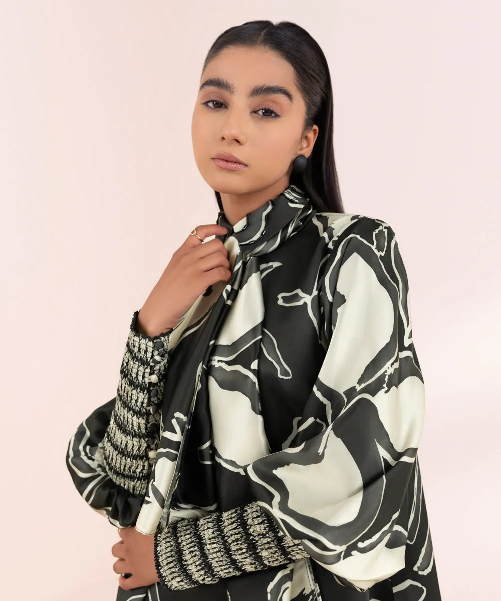 Monochrome '24-2 Piece - Printed Satin Suit - U2Tsl24V41Uc