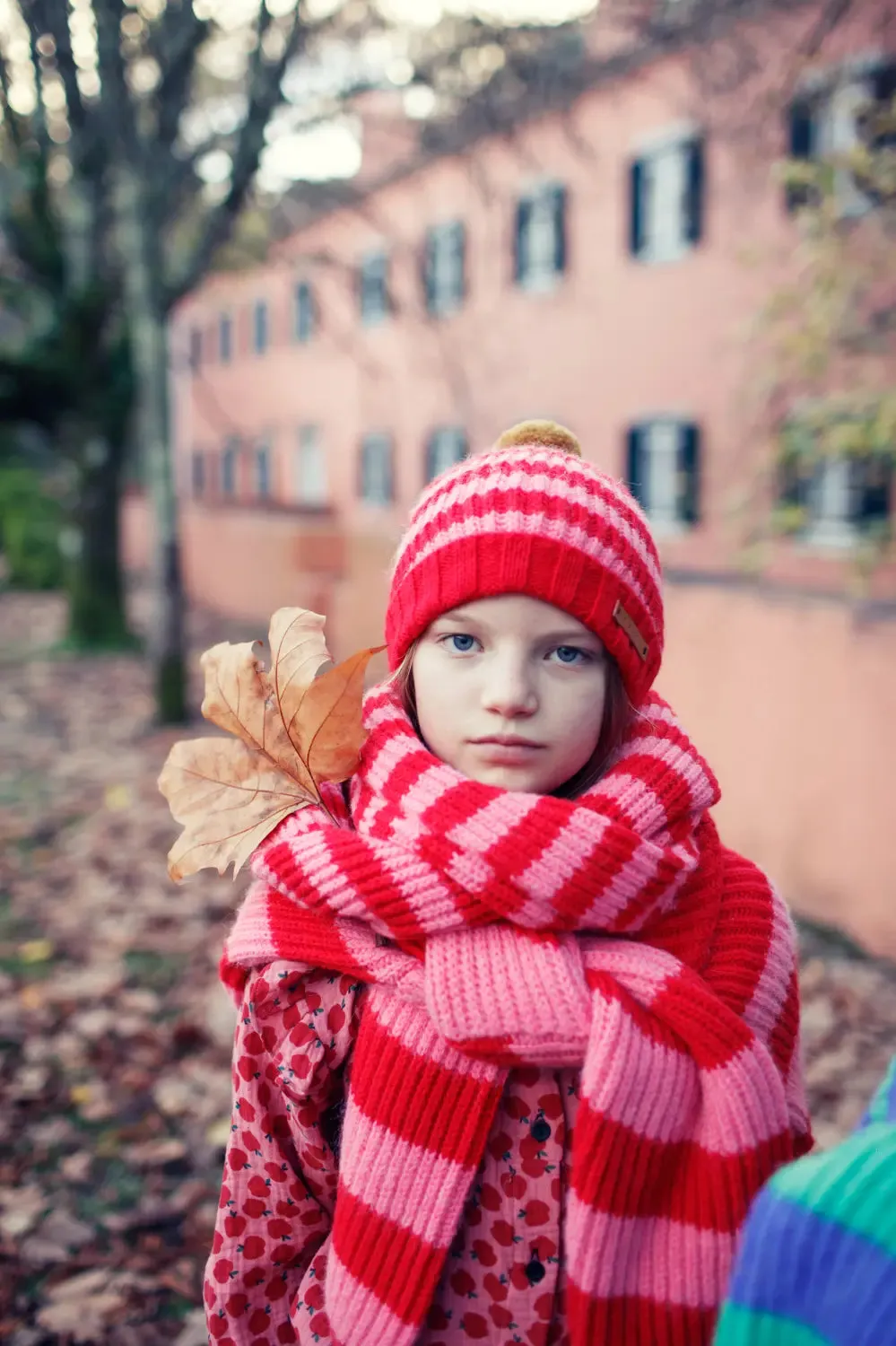 Muts met pompon - Rood & roze - Piupiuchick