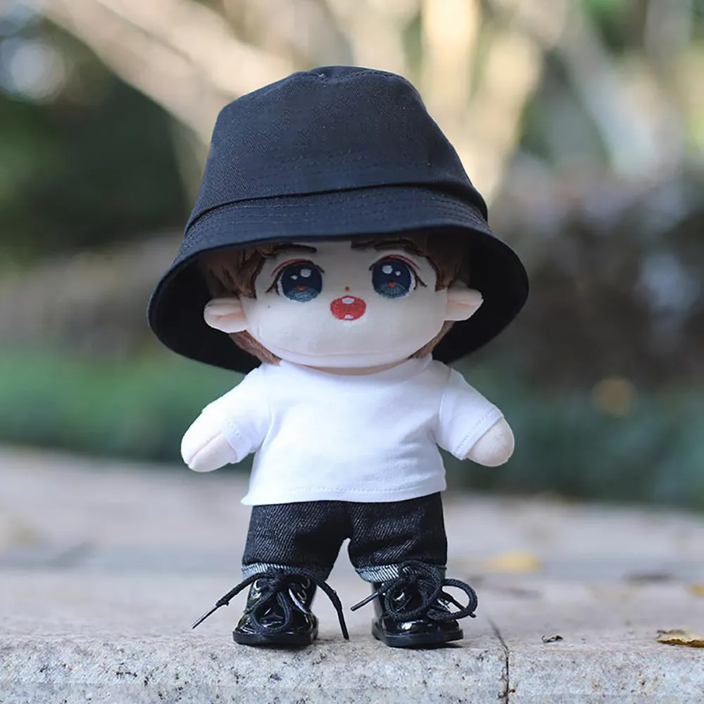 niannyyhouse 10cm 15cm 20cm Doll Clothes Solid Color T-Shirt Short Sleeve Vest Plush Doll Dress Up