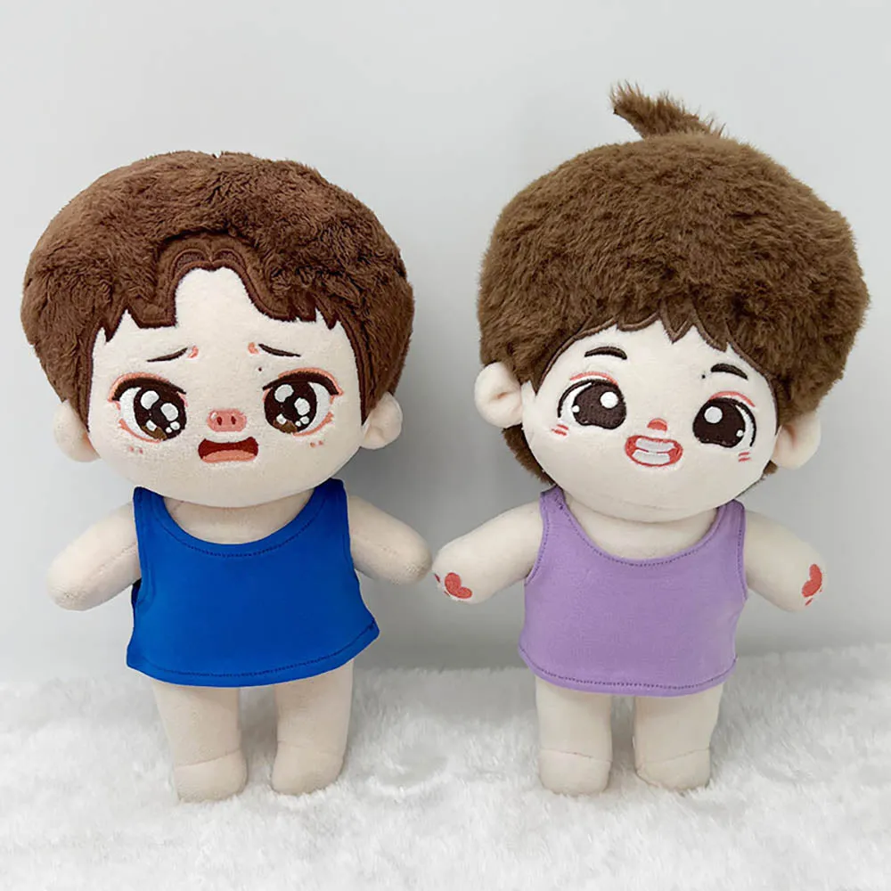 niannyyhouse 10cm 15cm 20cm Doll Clothes Solid Color T-Shirt Short Sleeve Vest Plush Doll Dress Up