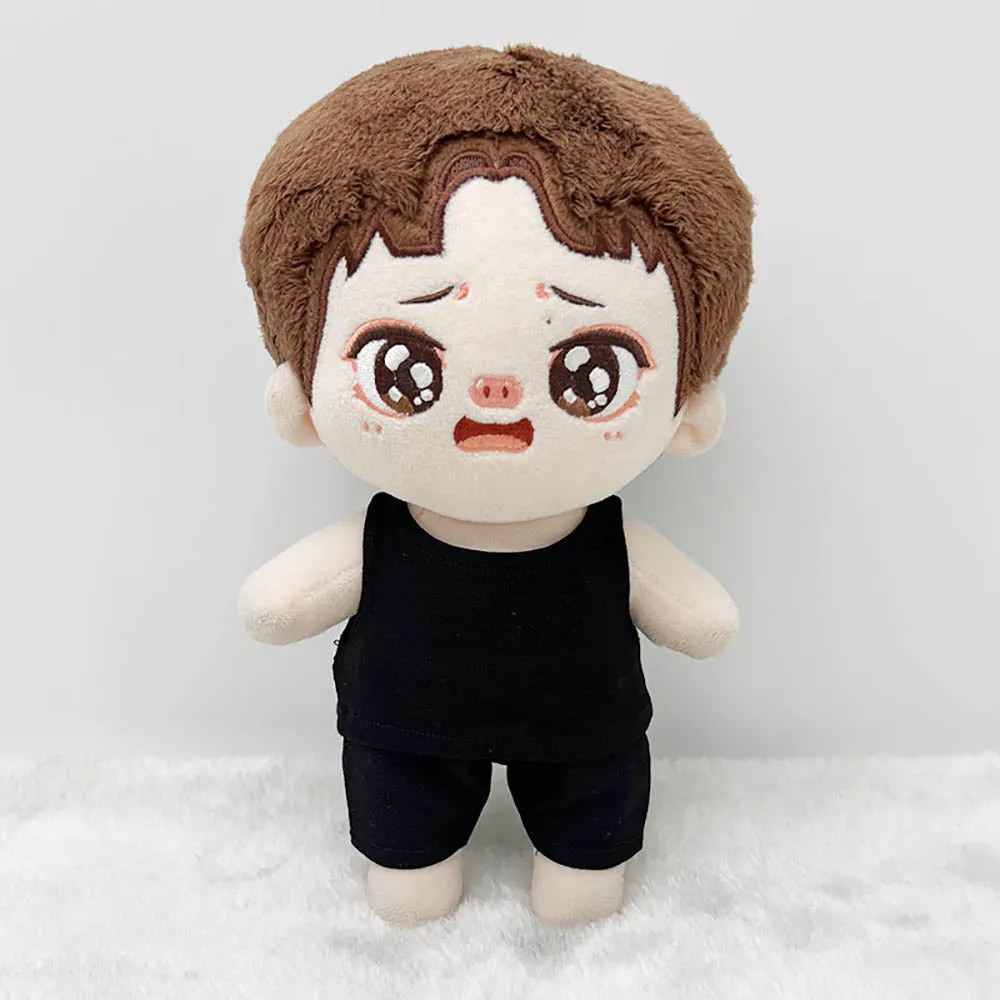 niannyyhouse 10cm 15cm 20cm Doll Clothes Solid Color T-Shirt Short Sleeve Vest Plush Doll Dress Up