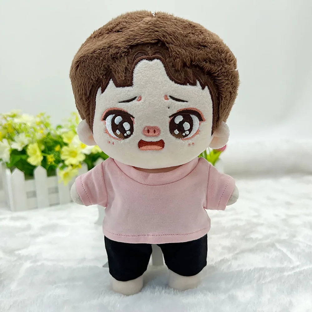 niannyyhouse 10cm 15cm 20cm Doll Clothes Solid Color T-Shirt Short Sleeve Vest Plush Doll Dress Up