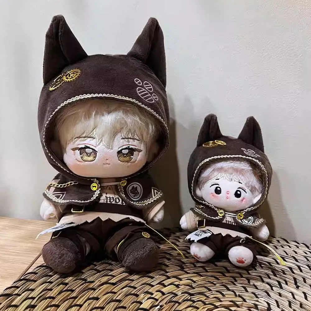 niannyyhouse 10cm 15cm 20cm Plush Doll Clothes Cape T-Shirt Pants Belt Shoes Wolf Ears Outfit Soft Stuffed Toy Dressup