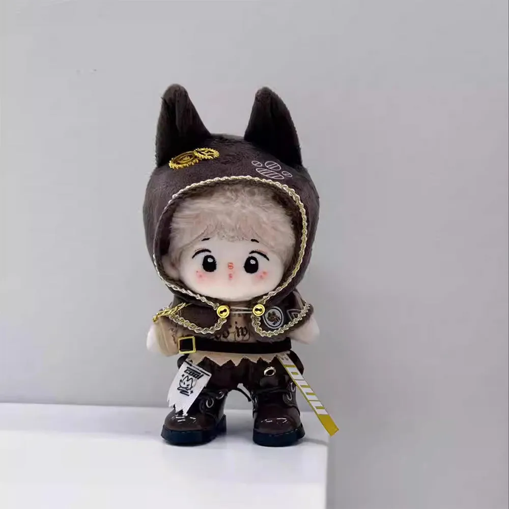 niannyyhouse 10cm 15cm 20cm Plush Doll Clothes Cape T-Shirt Pants Belt Shoes Wolf Ears Outfit Soft Stuffed Toy Dressup