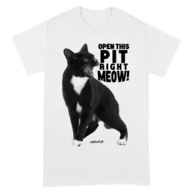 Open This Pit Right Meow T-Shirt (White)