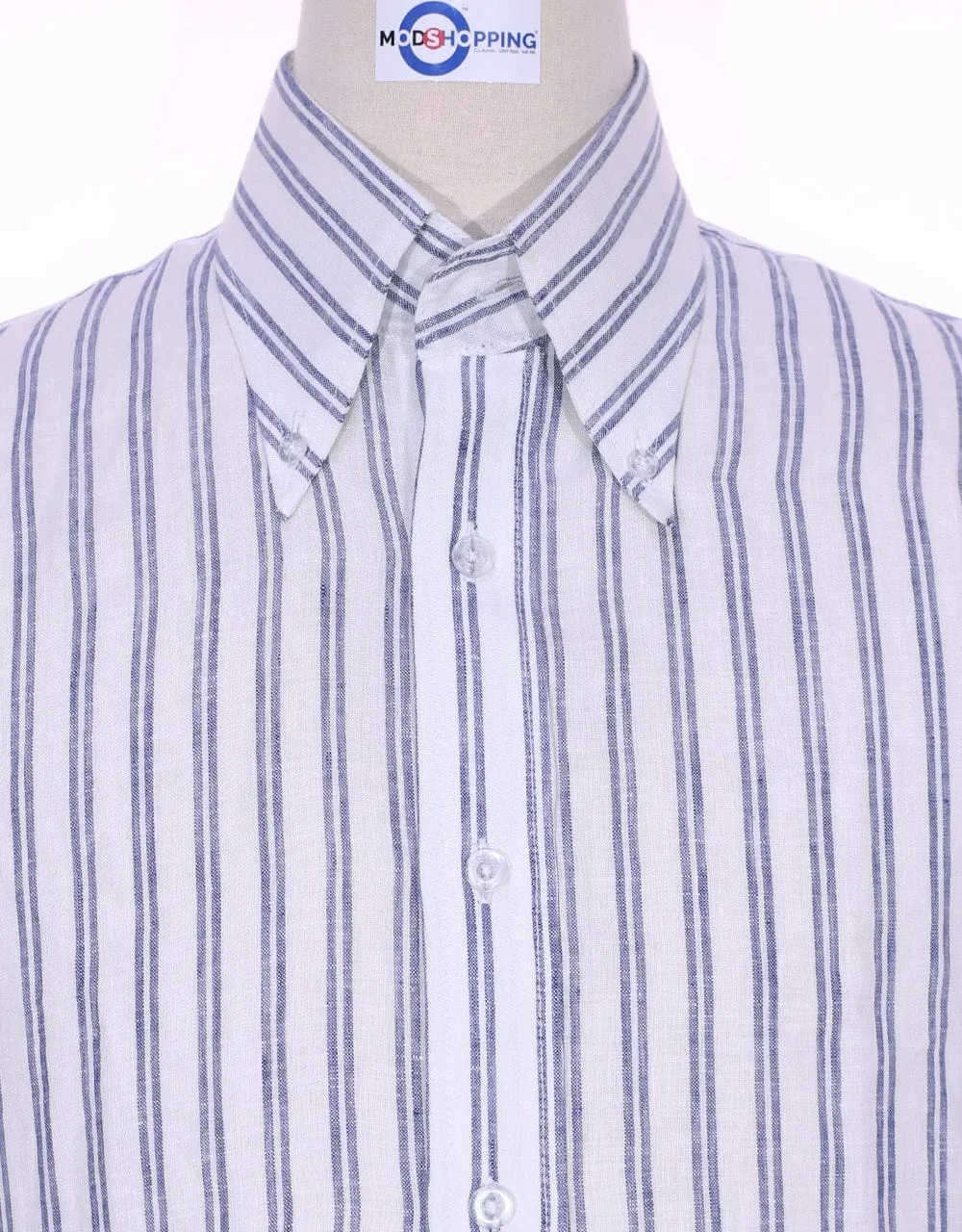 Original Linen Shirt | Navy Blue Striped Linen Shirt