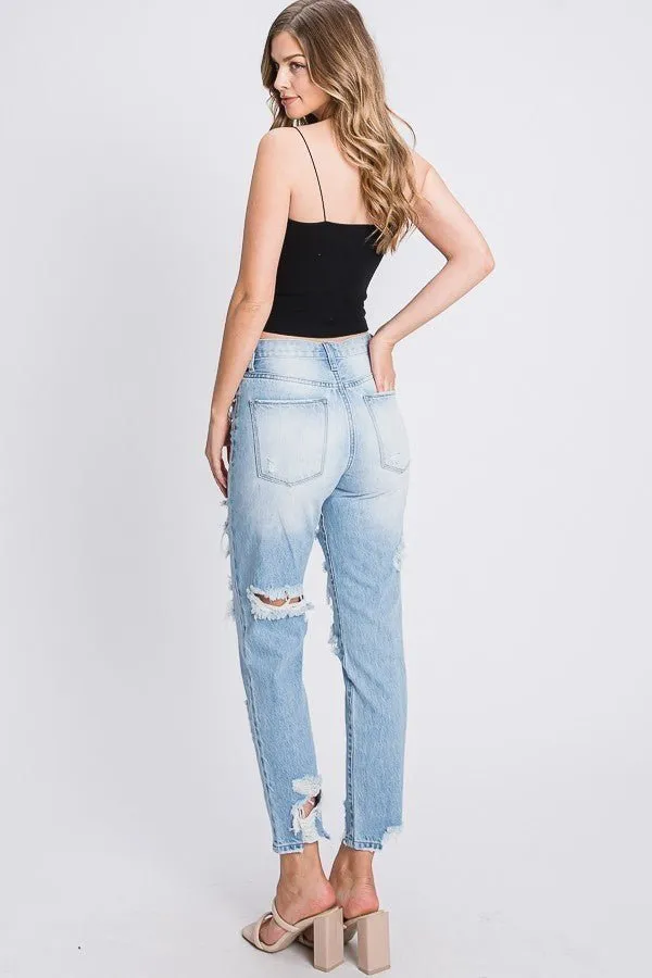 Petra 123 Distressed High Waisted Rigid Mom Jeans