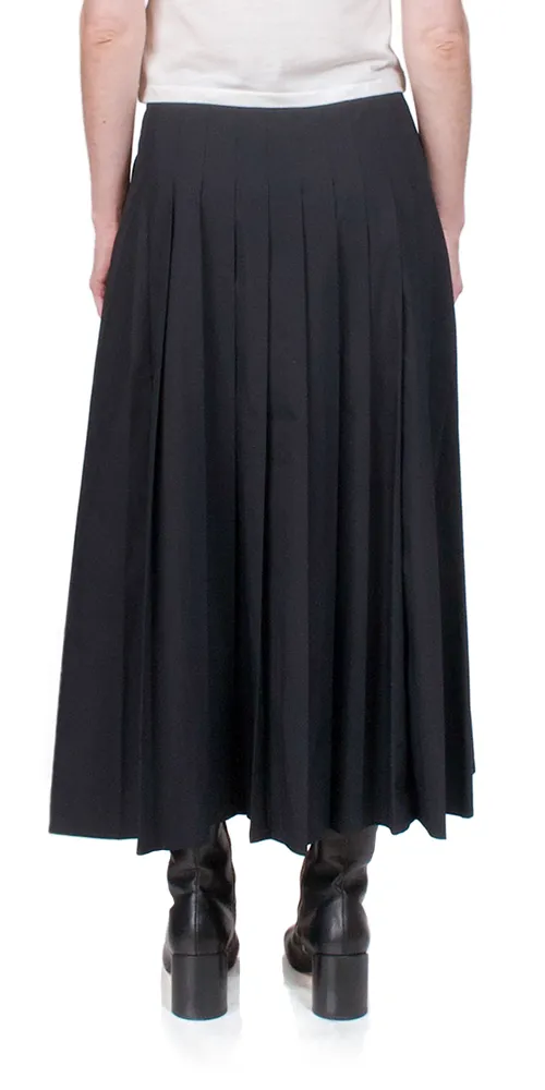 Pleated Wrap Skirt Black